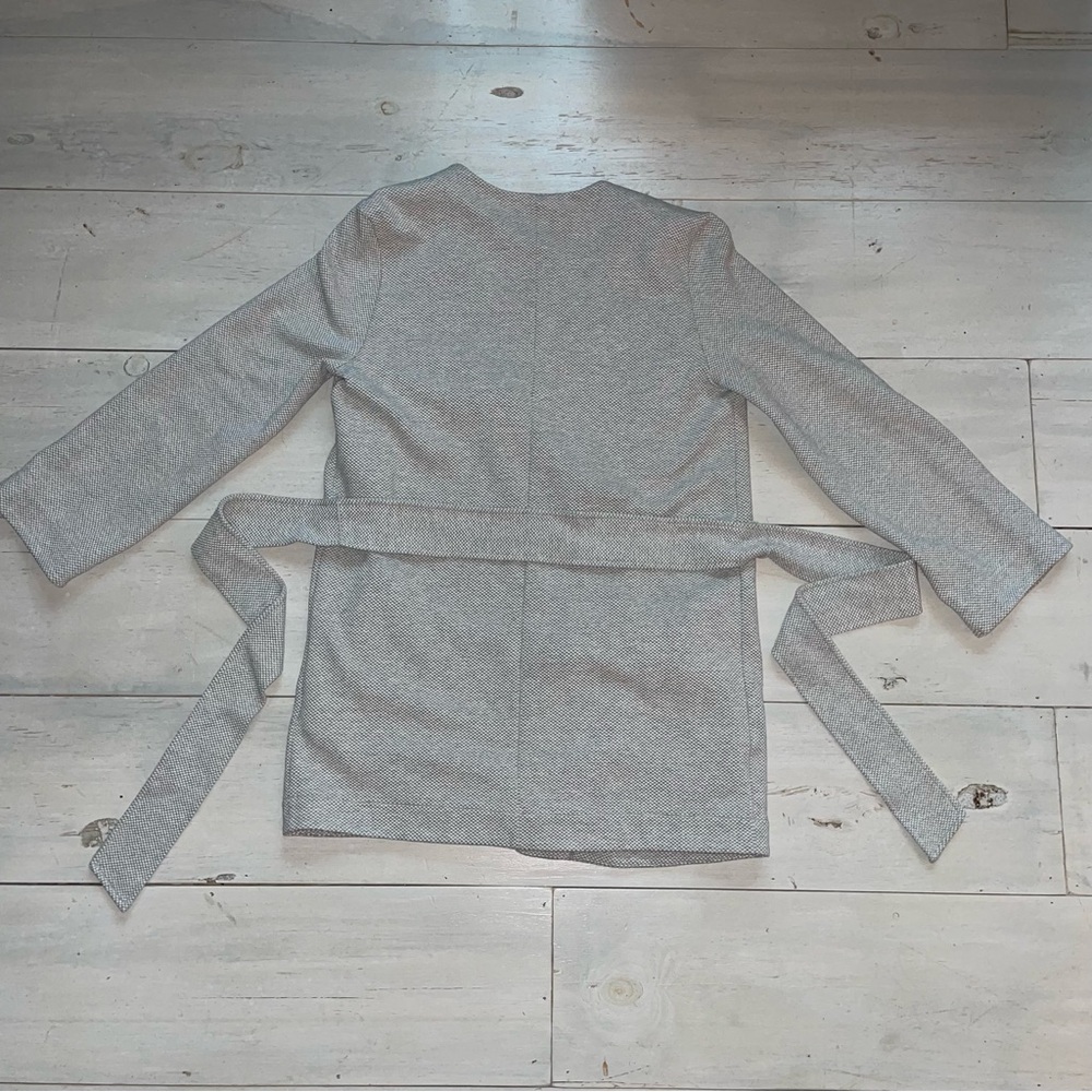 Banana Republic Gray Women's Wrap Cardigan Tie Belt Sz M Loose Fit Side Pockets - Picture 7 of 10